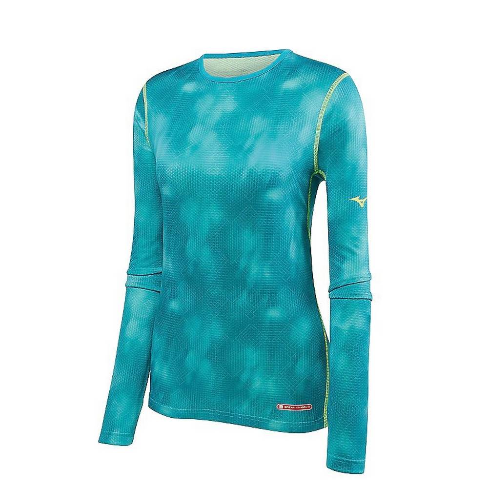 Mizuno Women's Breath Thermo Base Layer Tops Turquoise (421599-GEM)